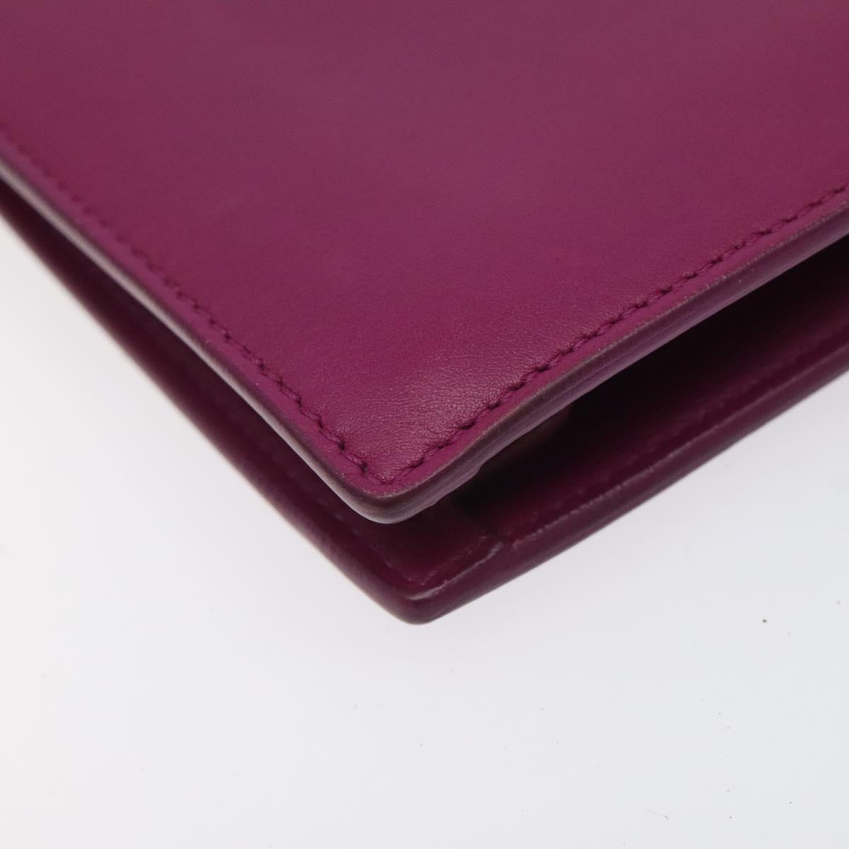 CELINE Shoulder Bag Leather Purple Auth 120524