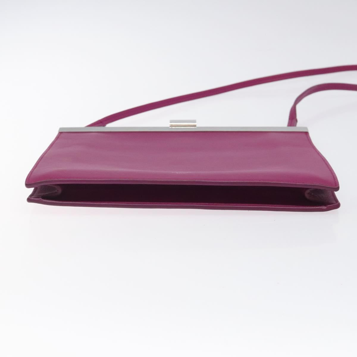 CELINE Shoulder Bag Leather Purple Auth 120524
