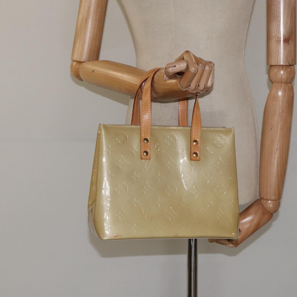 LOUIS VUITTON Monogram Vernis Reade PM Hand Bag Beige M91334 LV Auth 120540