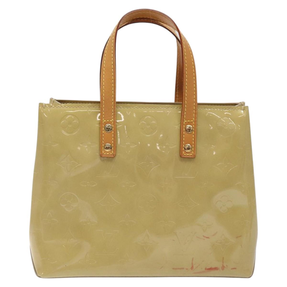 LOUIS VUITTON Monogram Vernis Reade PM Hand Bag Beige M91334 LV Auth 120540