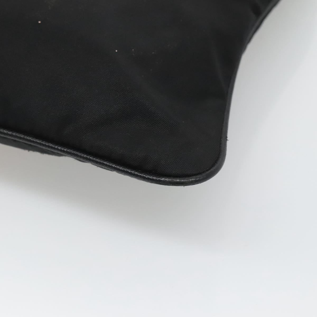 PRADA Butterfly Shoulder Bag Nylon Black Silver Auth 120559