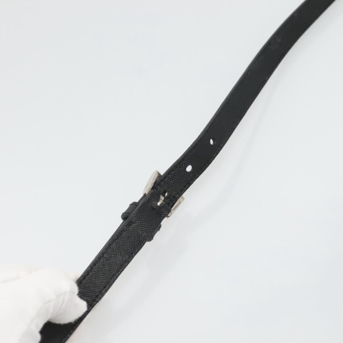 PRADA Butterfly Shoulder Bag Nylon Black Silver Auth 120559