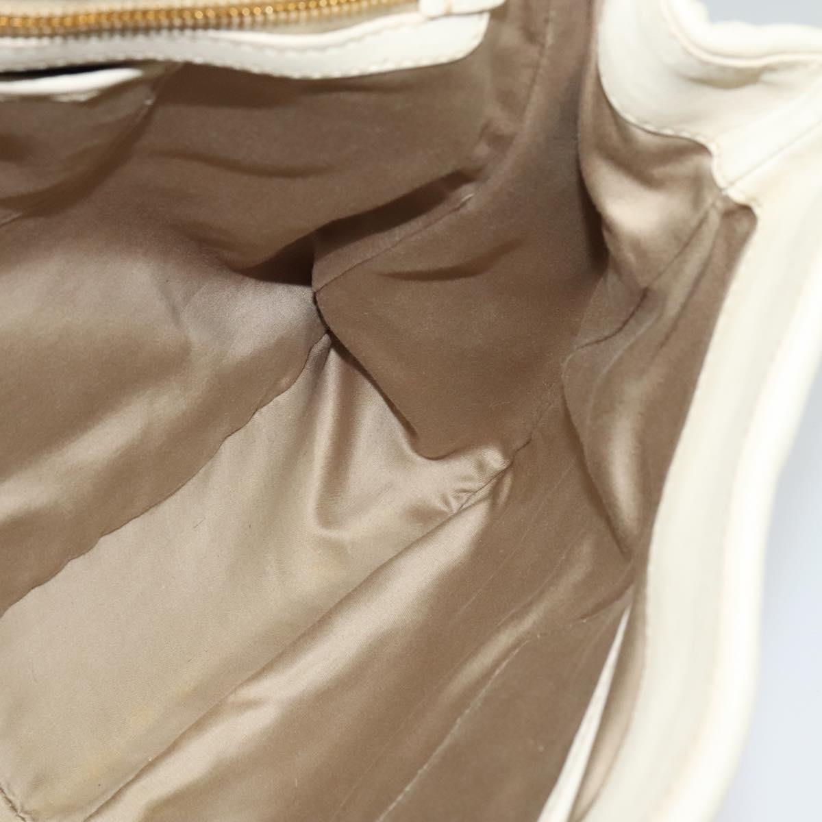 Miu Miu Hand Bag Leather Straw 2way Beige Gold Auth 120561