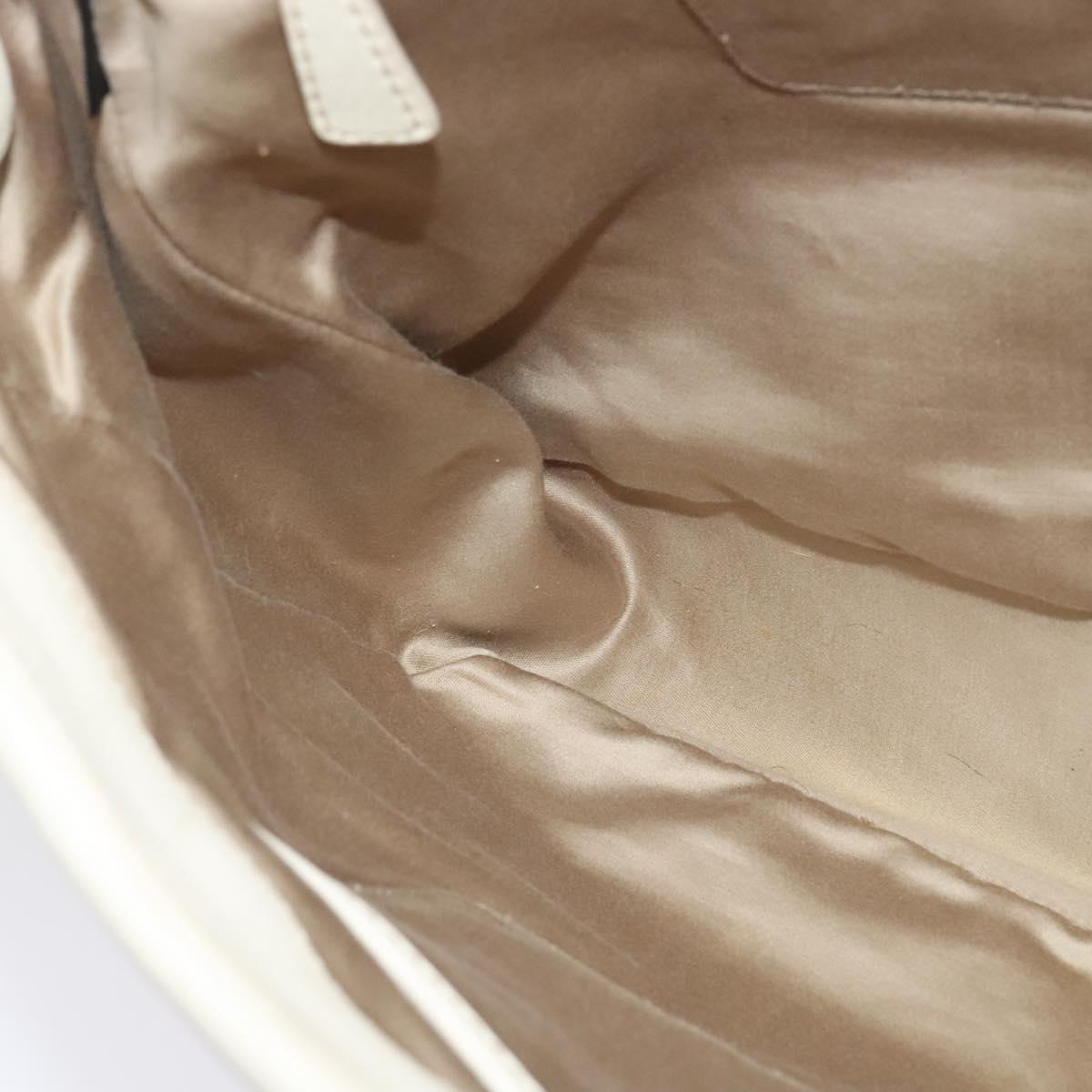 Miu Miu Hand Bag Leather Straw 2way Beige Gold Auth 120561