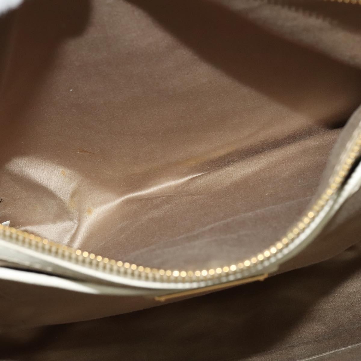 Miu Miu Hand Bag Leather Straw 2way Beige Gold Auth 120561