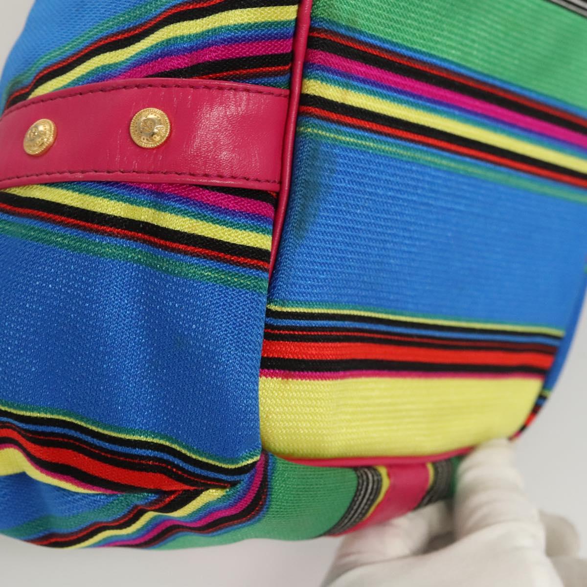 Gianni Versace Shoulder Bag Canvas Pink Gold Auth 120571