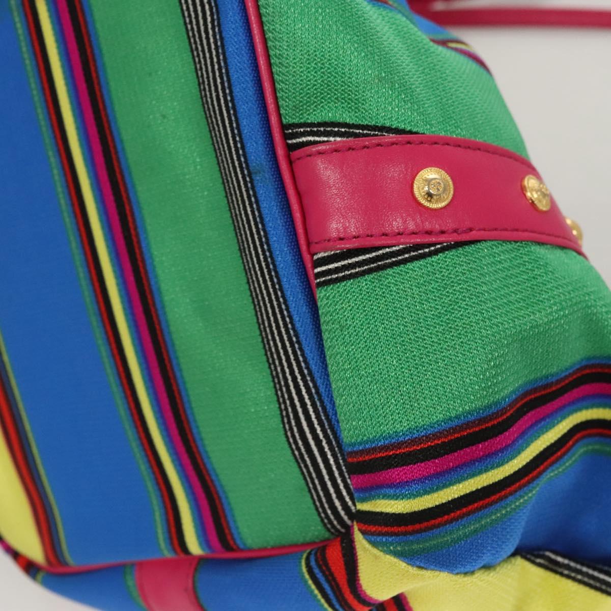 Gianni Versace Shoulder Bag Canvas Pink Gold Auth 120571