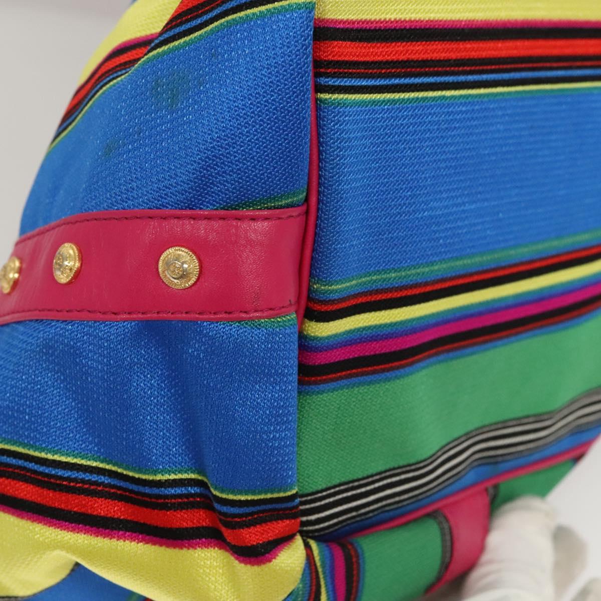 Gianni Versace Shoulder Bag Canvas Pink Gold Auth 120571