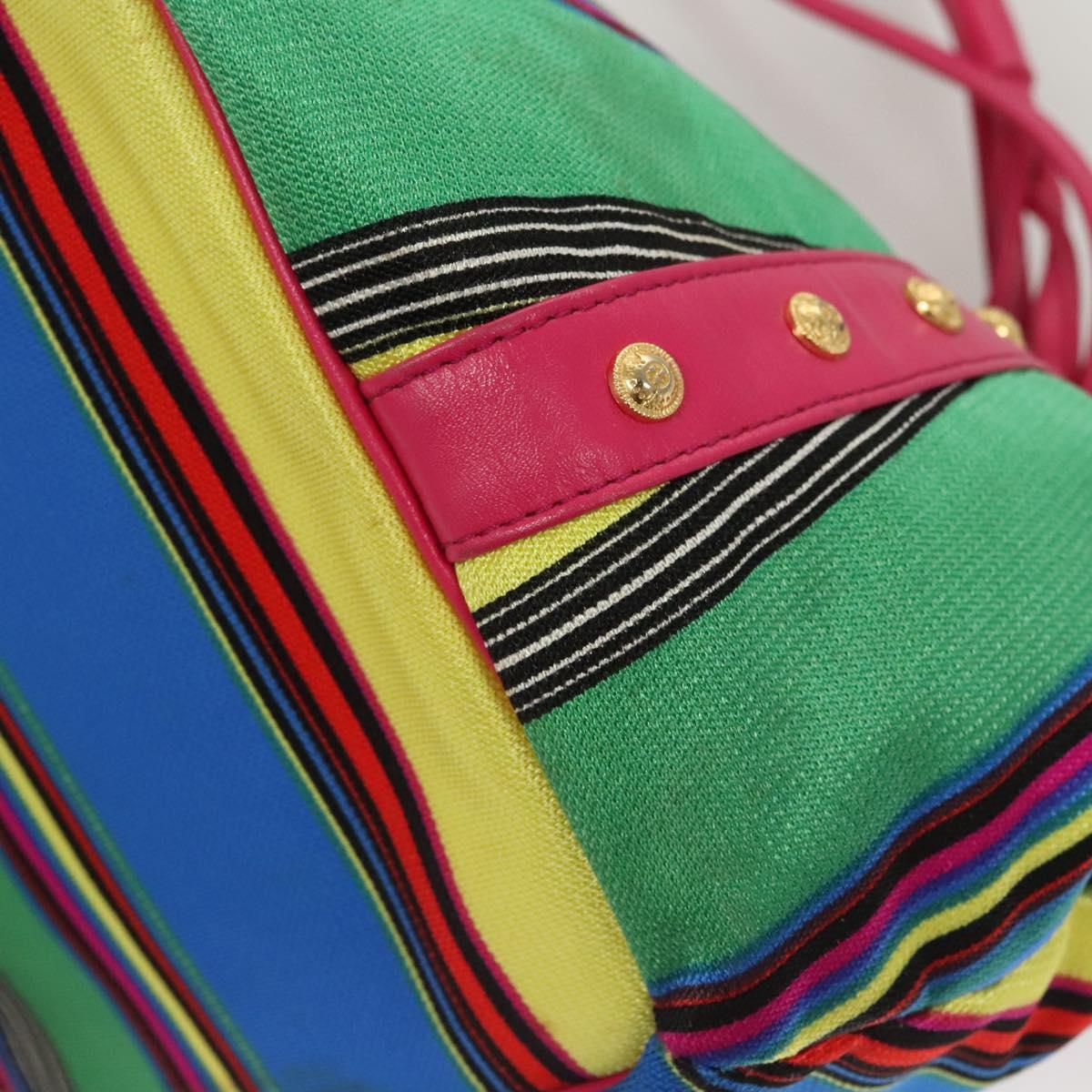 Gianni Versace Shoulder Bag Canvas Pink Gold Auth 120571