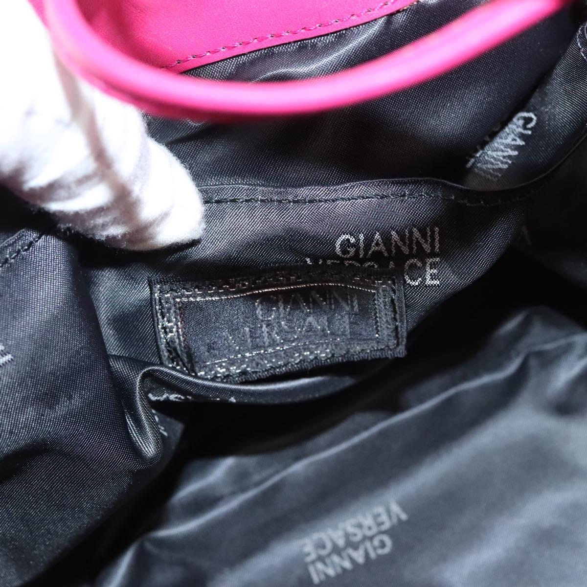 Gianni Versace Shoulder Bag Canvas Pink Gold Auth 120571