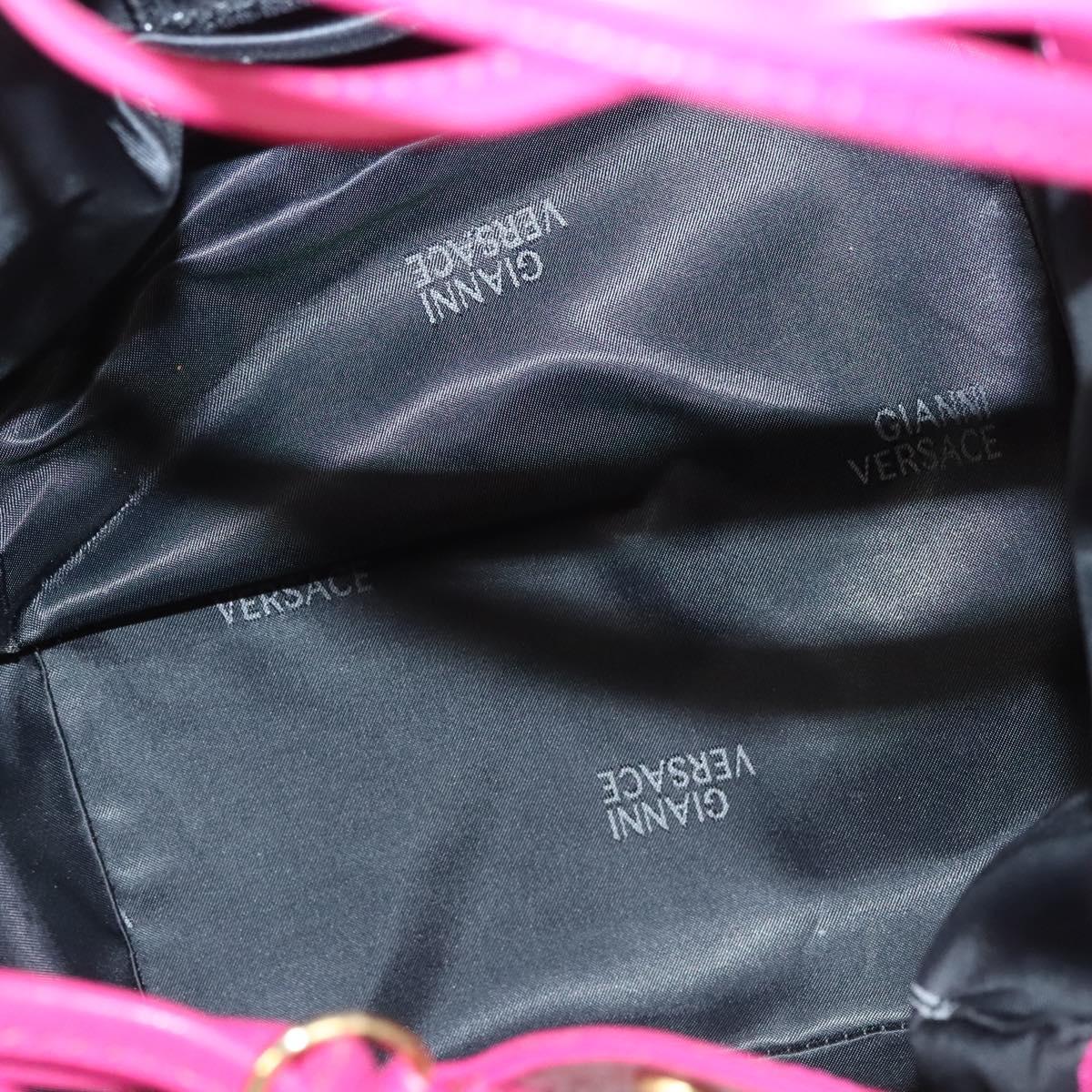 Gianni Versace Shoulder Bag Canvas Pink Gold Auth 120571