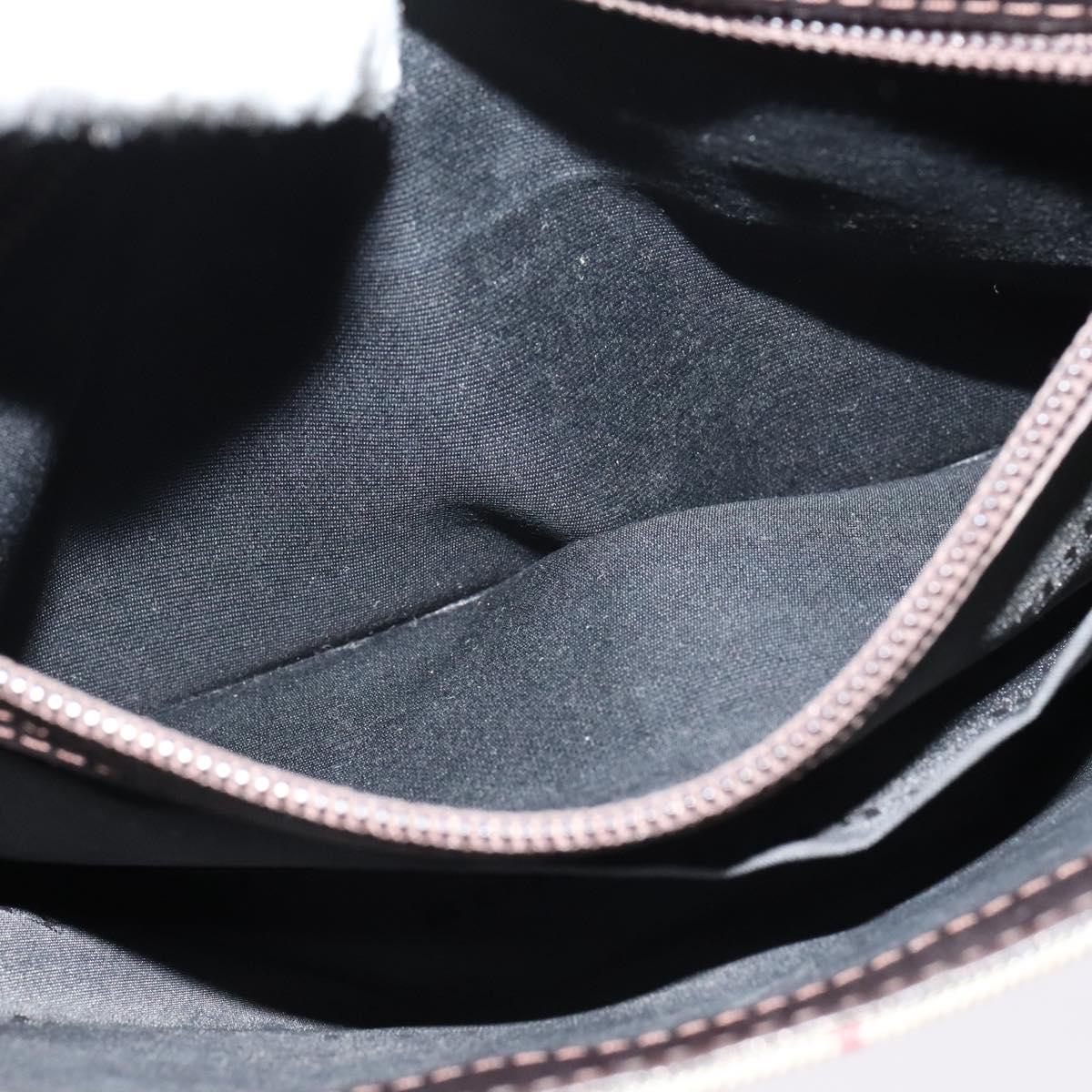 BURBERRY Nova Check Shoulder Bag Nylon Beige Silver Auth 120589