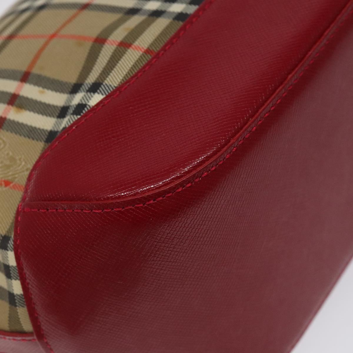 BURBERRY Nova Check Shoulder Bag Canvas Beige Gold Auth 120590