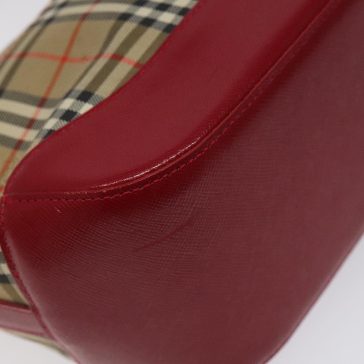 BURBERRY Nova Check Shoulder Bag Canvas Beige Gold Auth 120590