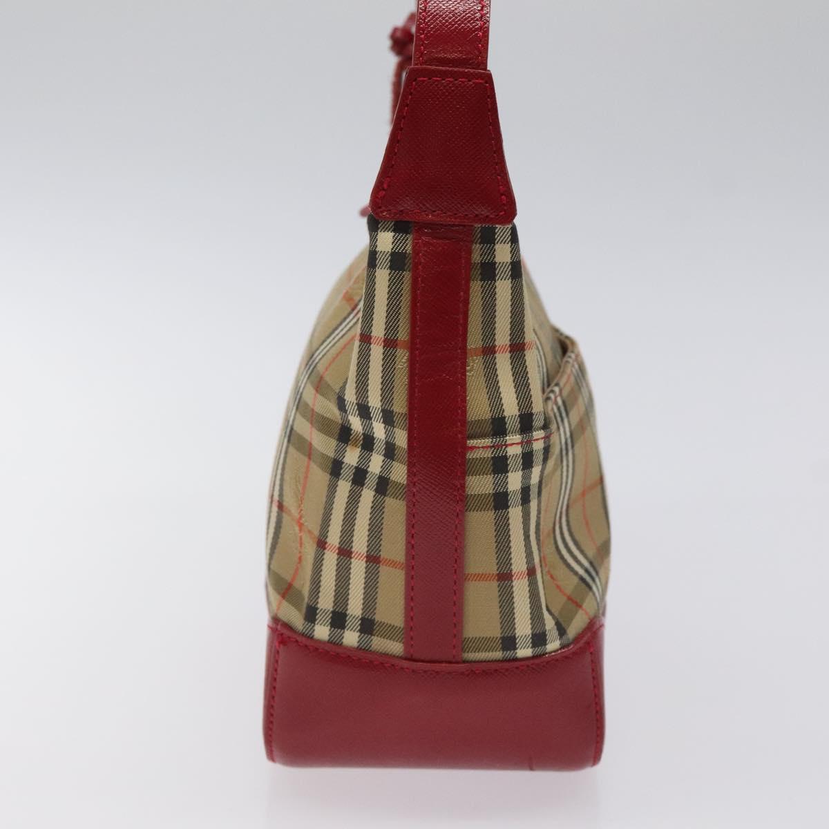 BURBERRY Nova Check Shoulder Bag Canvas Beige Gold Auth 120590