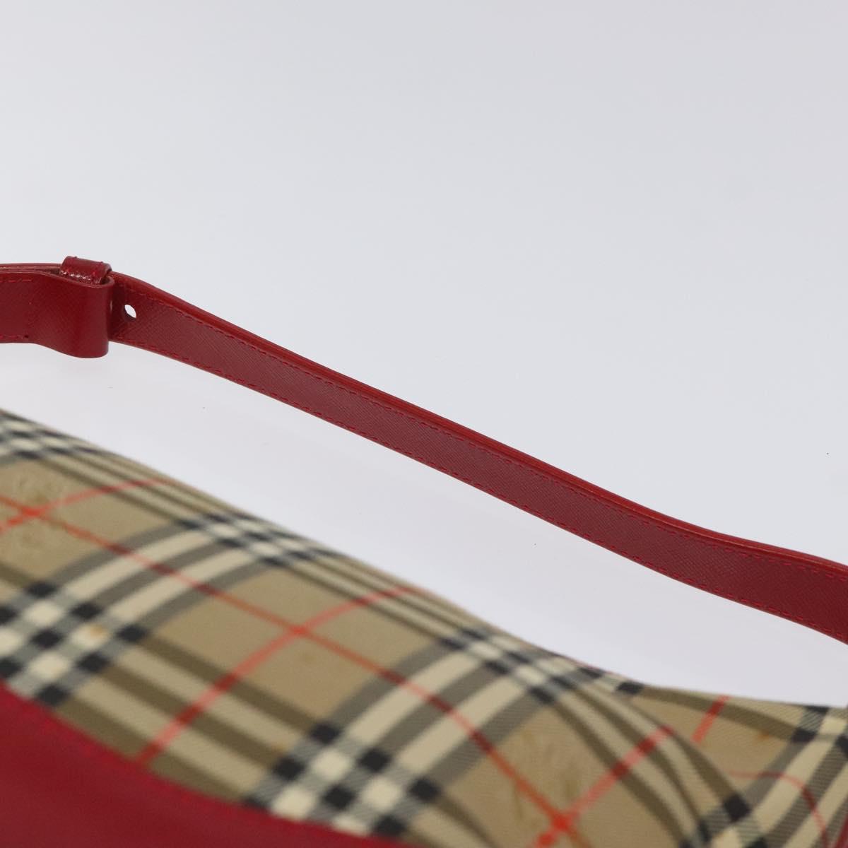 BURBERRY Nova Check Shoulder Bag Canvas Beige Gold Auth 120590