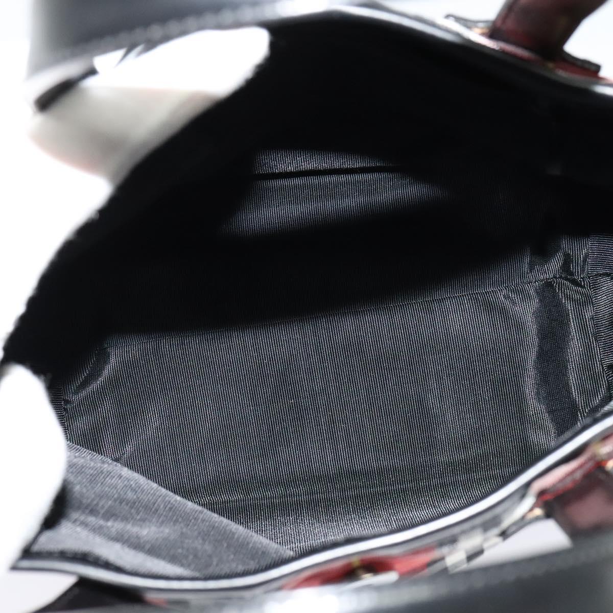 Burberrys Nova Check Blue Label Hand Bag Nylon Red Silver Auth 120591