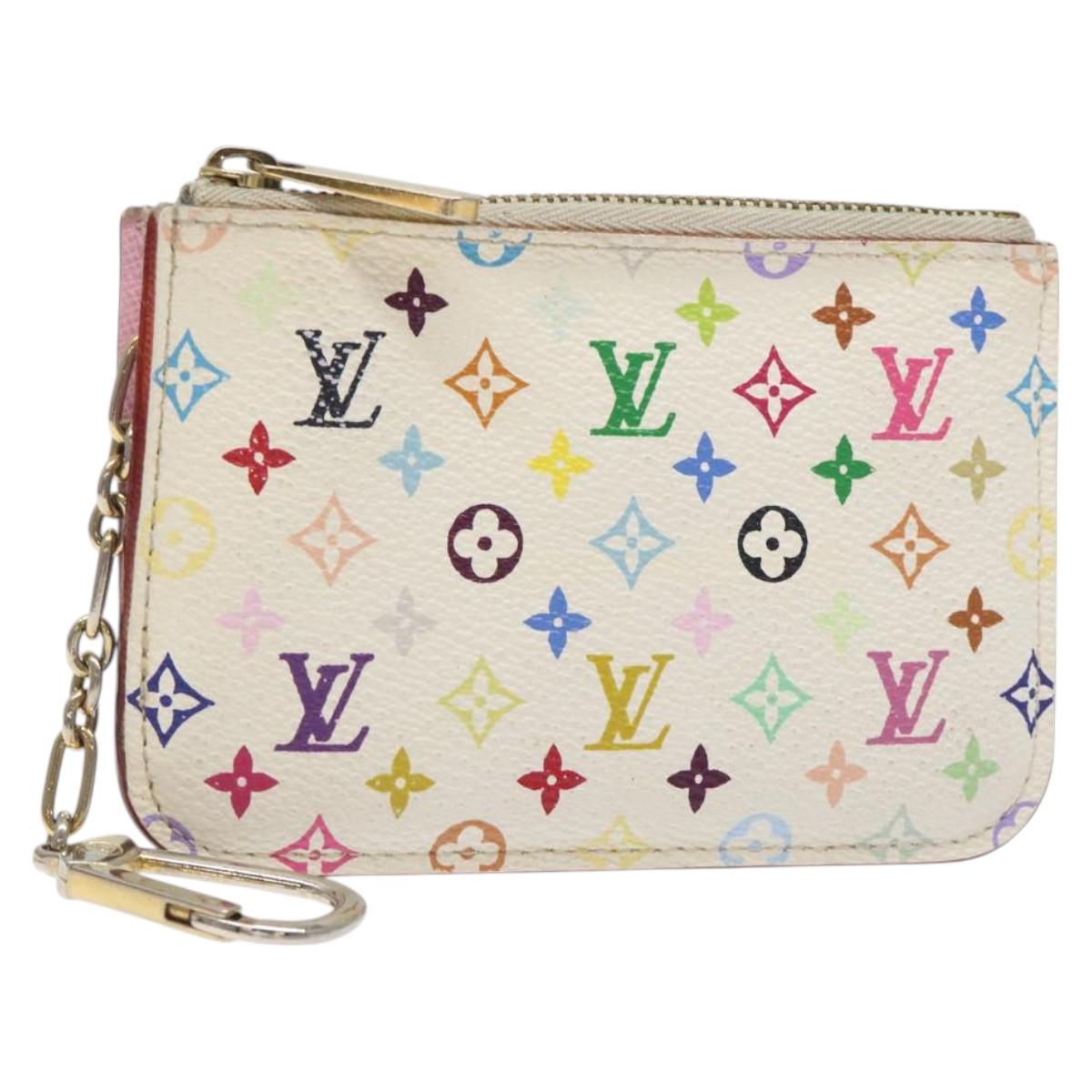 LOUIS VUITTON Monogram Multicolor Pochette Cles NM White M93734 LV Auth 120597