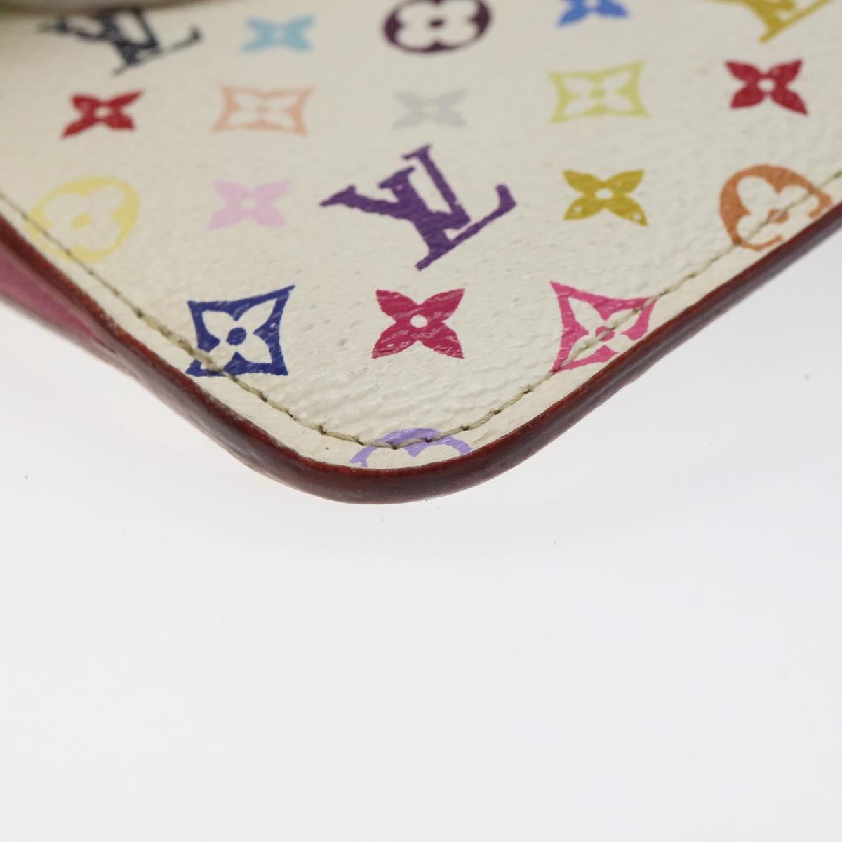 LOUIS VUITTON Monogram Multicolor Pochette Cles NM White M93734 LV Auth 120597