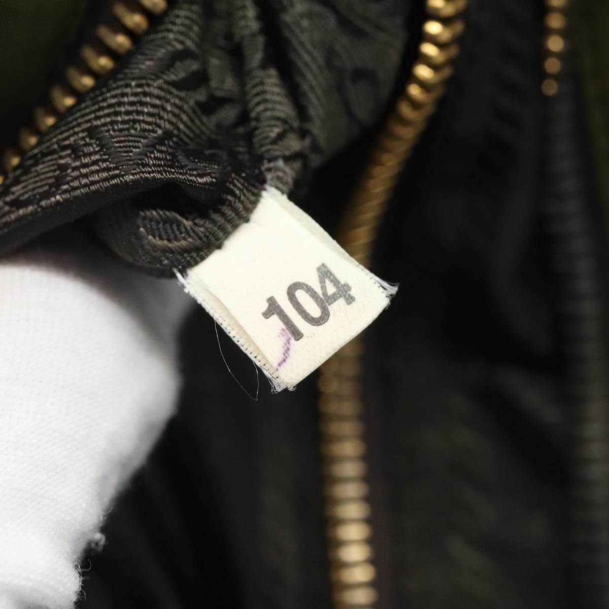 PRADA Shoulder Bag Nylon Khaki Gold Auth 120599