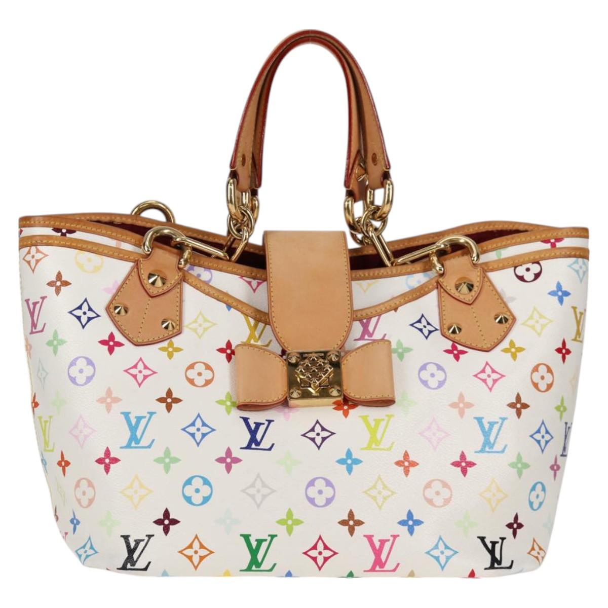 LOUIS VUITTON Monogram Multicolor Annie MM Tote Bag White M40307 LV Auth 120602V