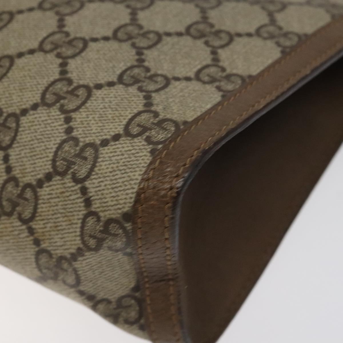 GUCCI GG Supreme Web Sherry Line Clutch Bag PVC Beige Red 89 01 033 Auth 120609