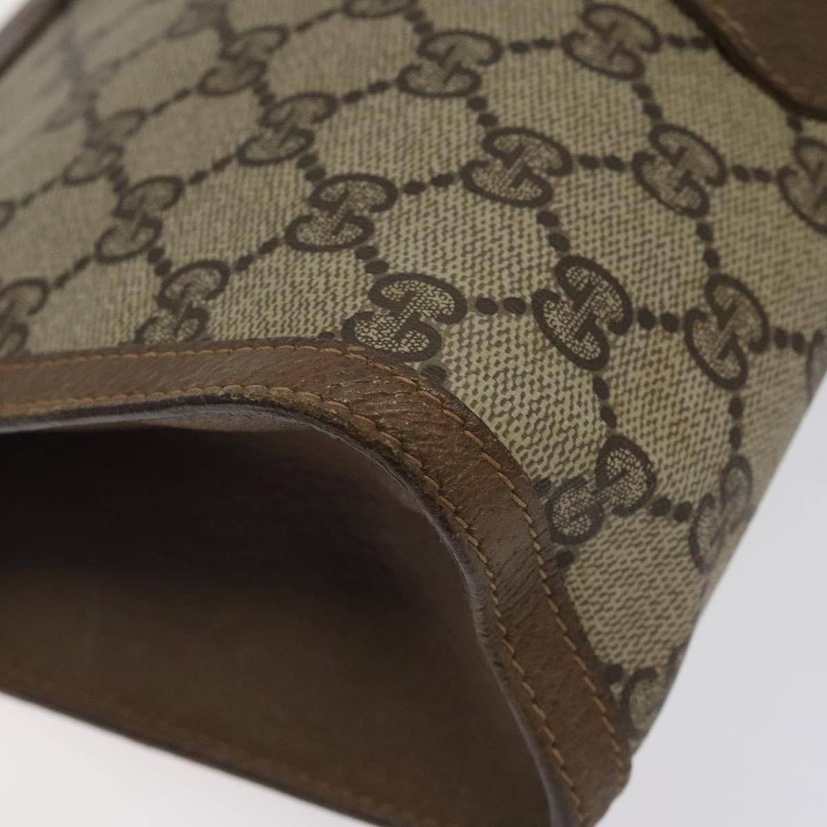 GUCCI GG Supreme Web Sherry Line Clutch Bag PVC Beige Red 89 01 033 Auth 120609