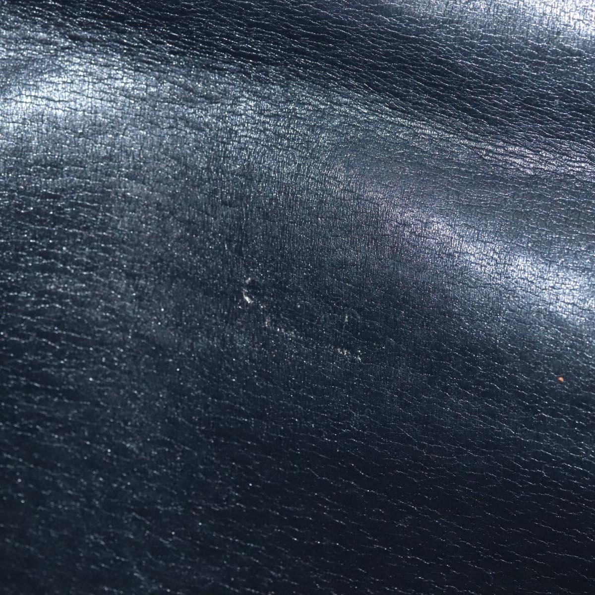 Christian Dior Trotter Canvas Shoulder Bag Navy Gold Auth 120610