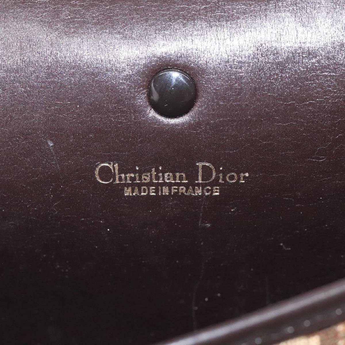 Christian Dior Trotter Canvas Shoulder Bag Brown Gold Auth 120625