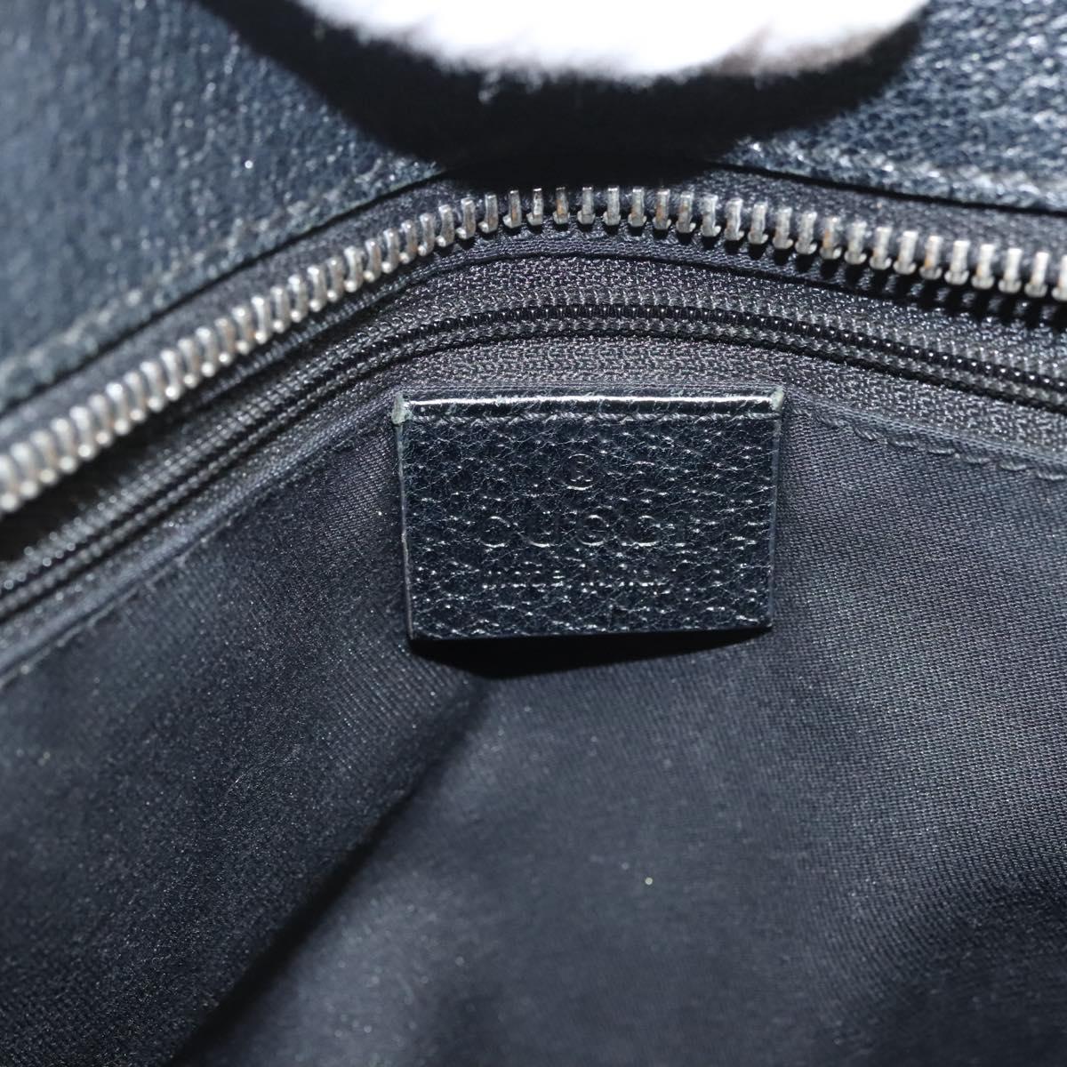 GUCCI GG Canvas Hand Bag Black Silver 113011 Auth 120633