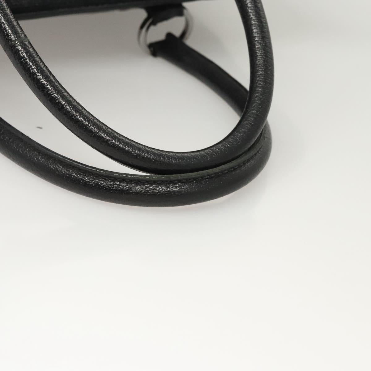 GUCCI GG Canvas Hand Bag Black Silver 113011 Auth 120633