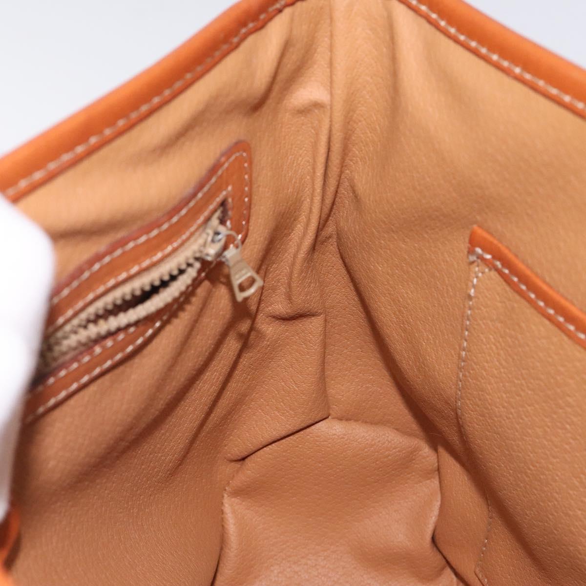 CELINE Macadam Canvas Hand Bag PVC Leather Brown Gold Auth 120634