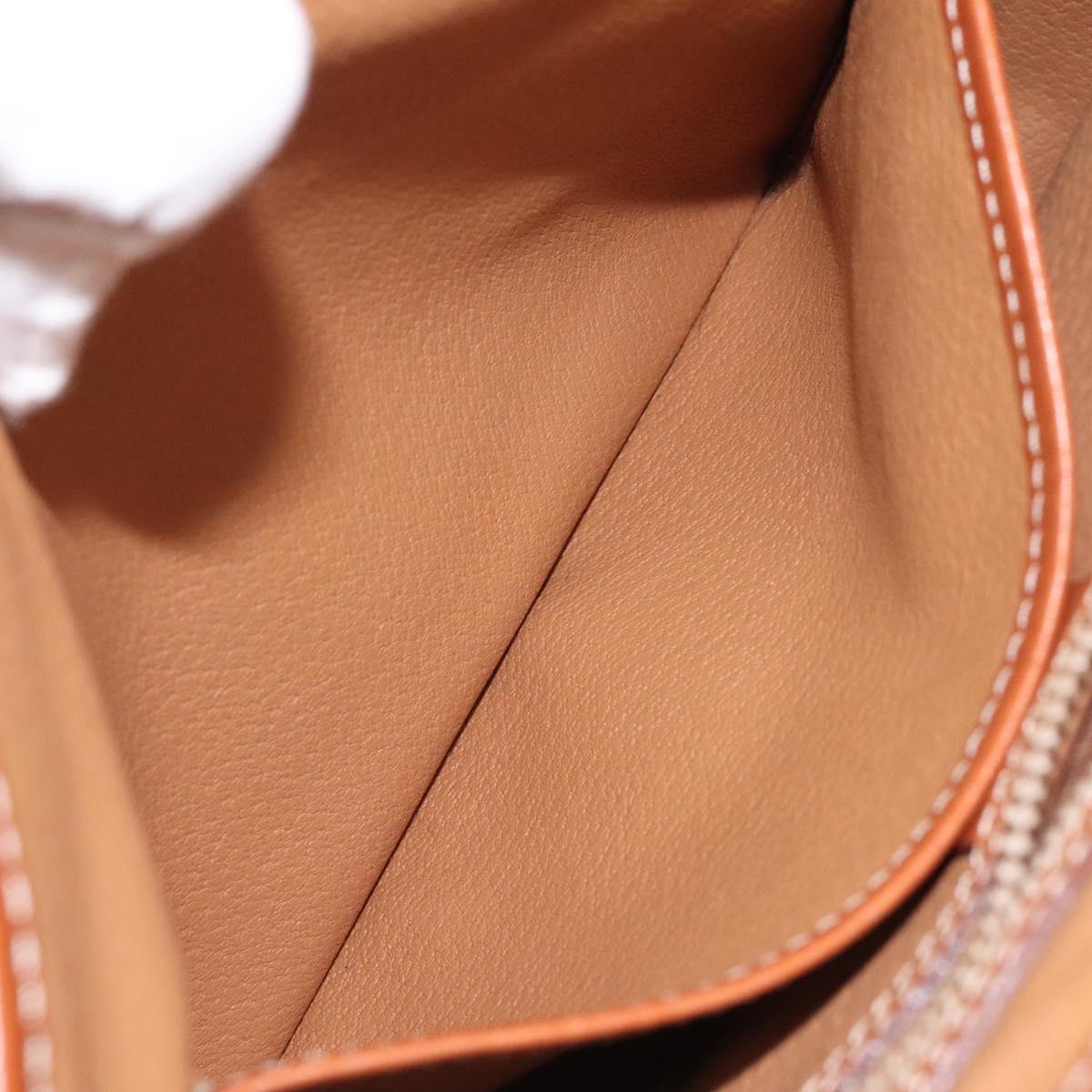 CELINE Macadam Canvas Hand Bag PVC Leather Brown Gold Auth 120634