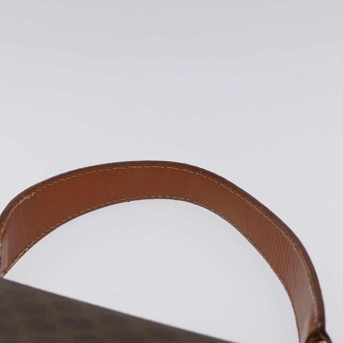 CELINE Macadam Canvas Hand Bag PVC Leather Brown Gold Auth 120634