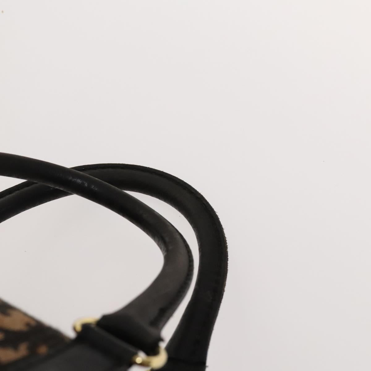 Christian Dior Trotter Canvas Boston Bag Navy Gold Auth 120635