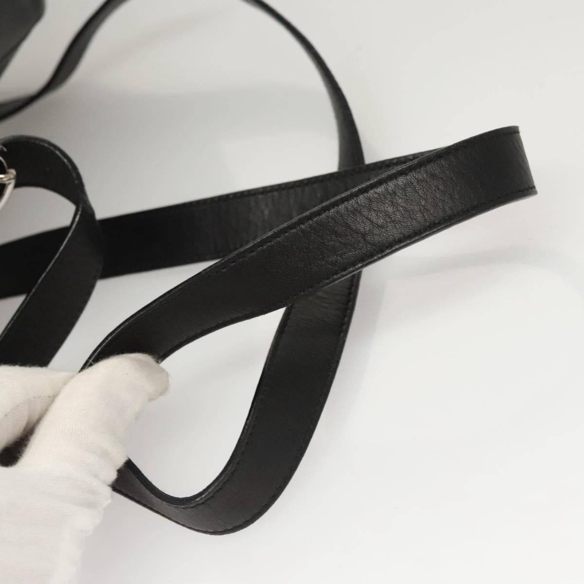 Salvatore Ferragamo Gancini Backpack Leather Black Silver Auth 120651