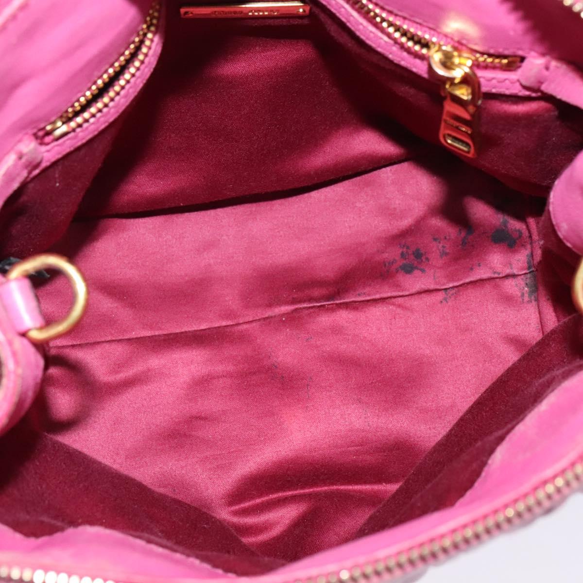 Miu Miu Matelasse Hand Bag Leather 2way Pink Gold Auth 120662