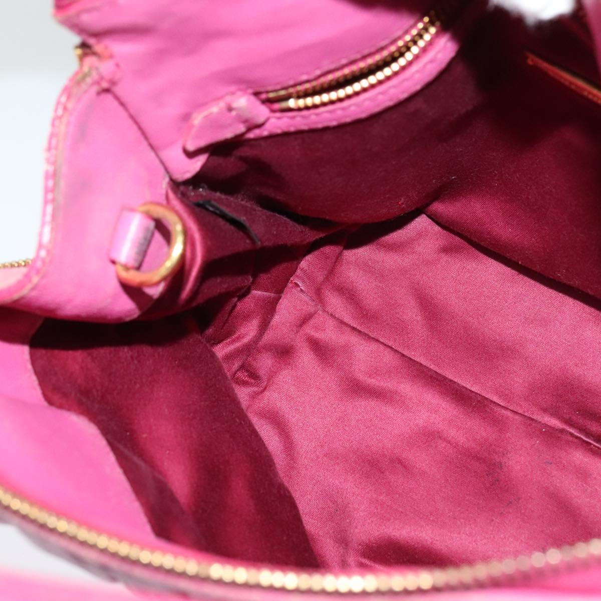 Miu Miu Matelasse Hand Bag Leather 2way Pink Gold Auth 120662