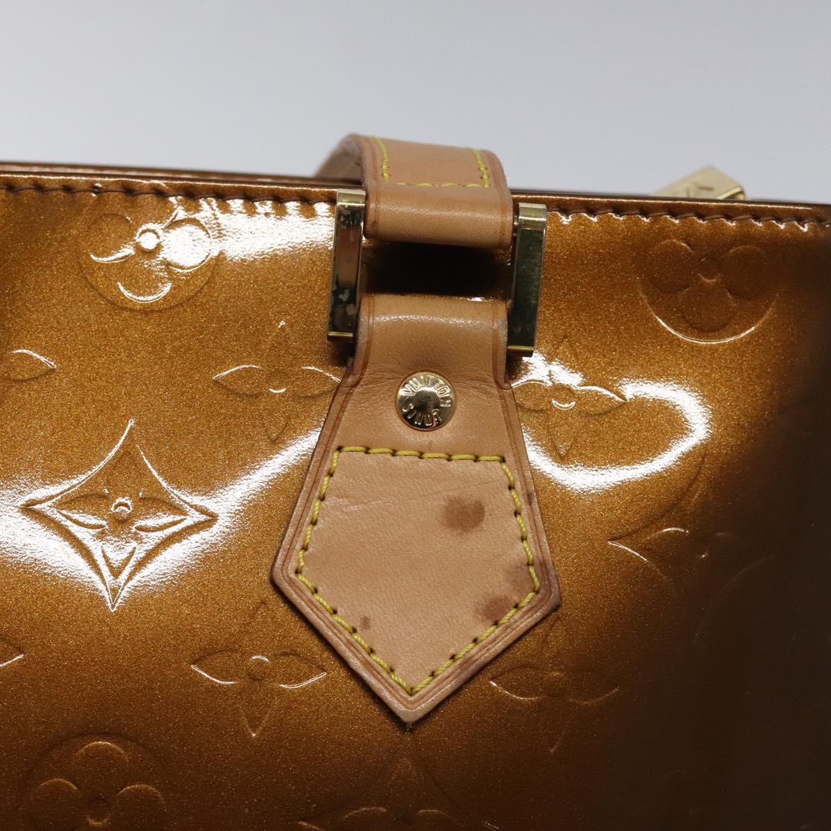 LOUIS VUITTON Monogram Vernis Houston Hand Bag Bronze M91122 LV Auth 120676