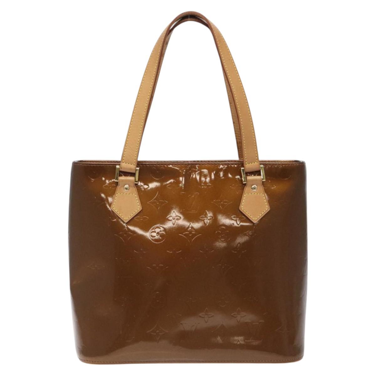 LOUIS VUITTON Monogram Vernis Houston Hand Bag Bronze M91122 LV Auth 120676