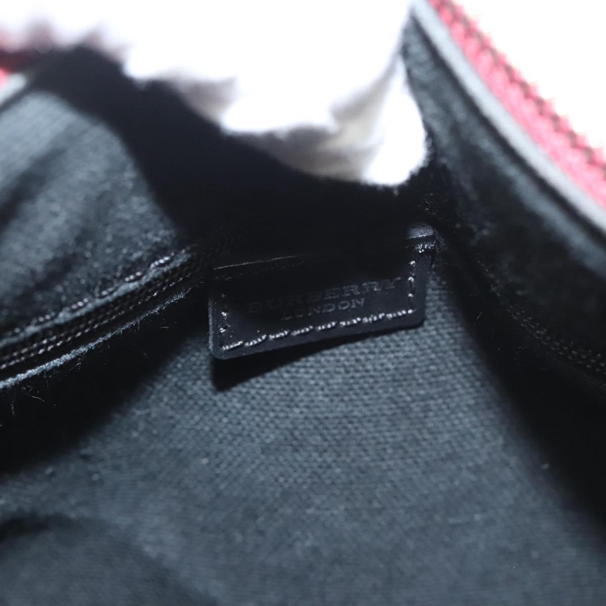 BURBERRY Nova Check Hand Bag PVC Beige Silver Auth 120678