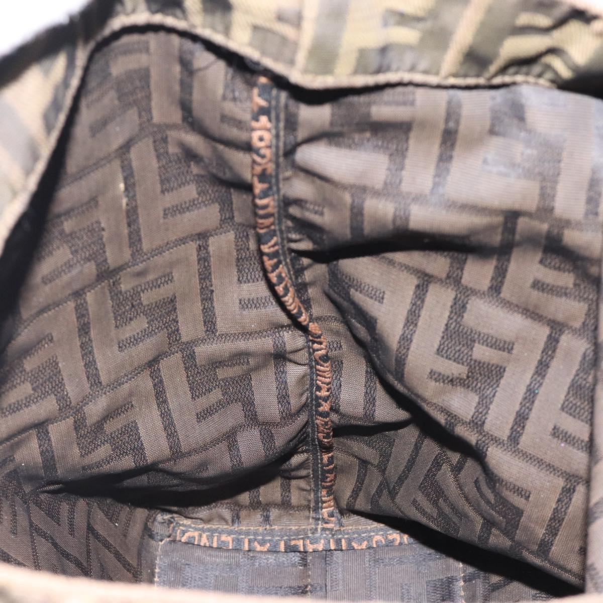 FENDI Zucca Canvas Tote Bag Black Brown Auth 120680