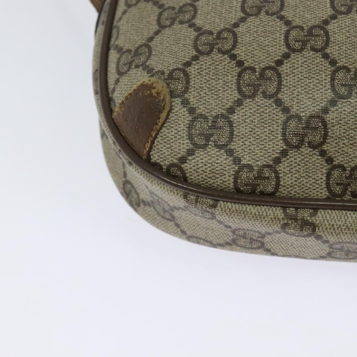GUCCI GG Supreme Web Sherry Line Bag PVC Beige Gold 89 02 066 Auth 120713