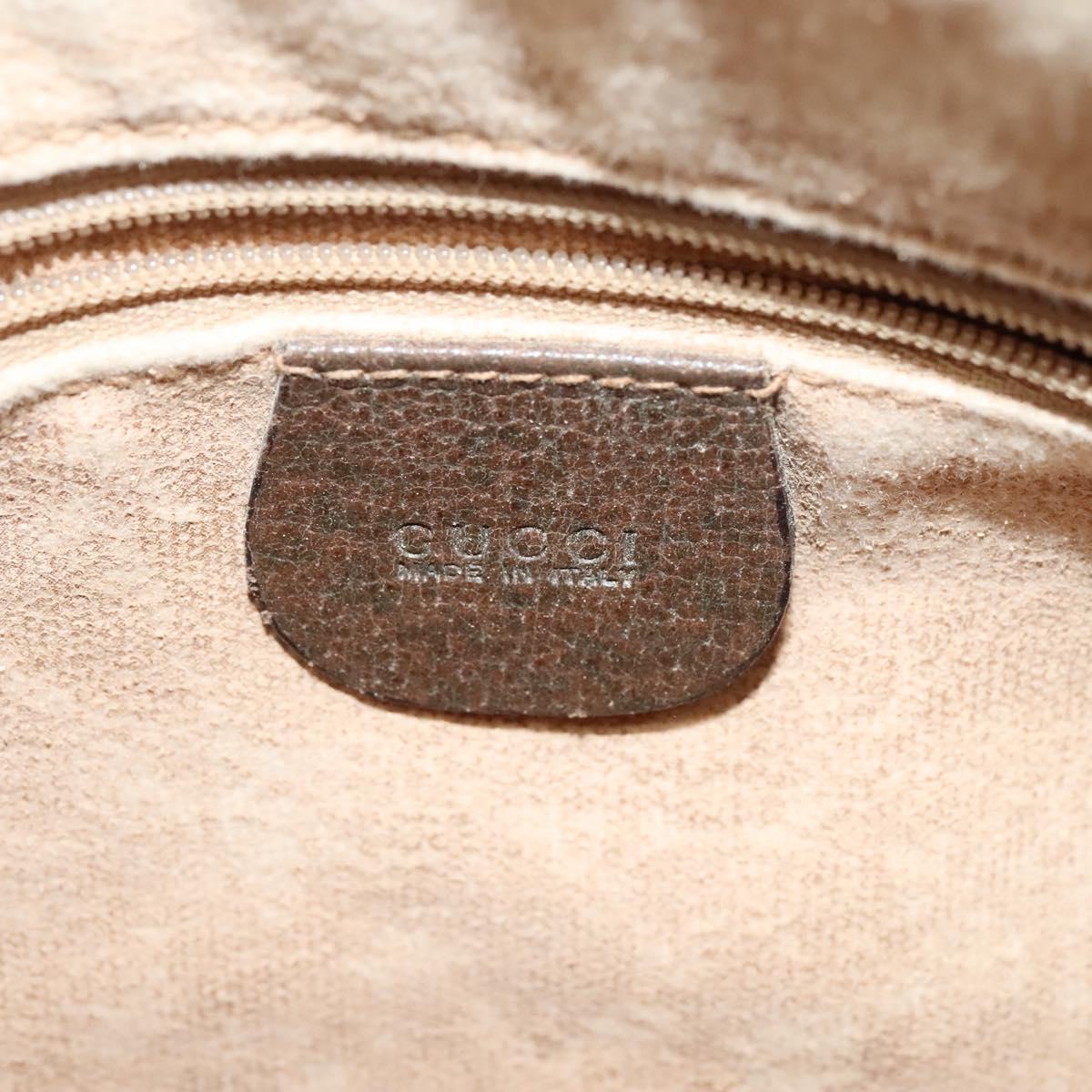 GUCCI GG Supreme Web Sherry Line Bag PVC Beige Gold 001 58 6177 Auth 120727