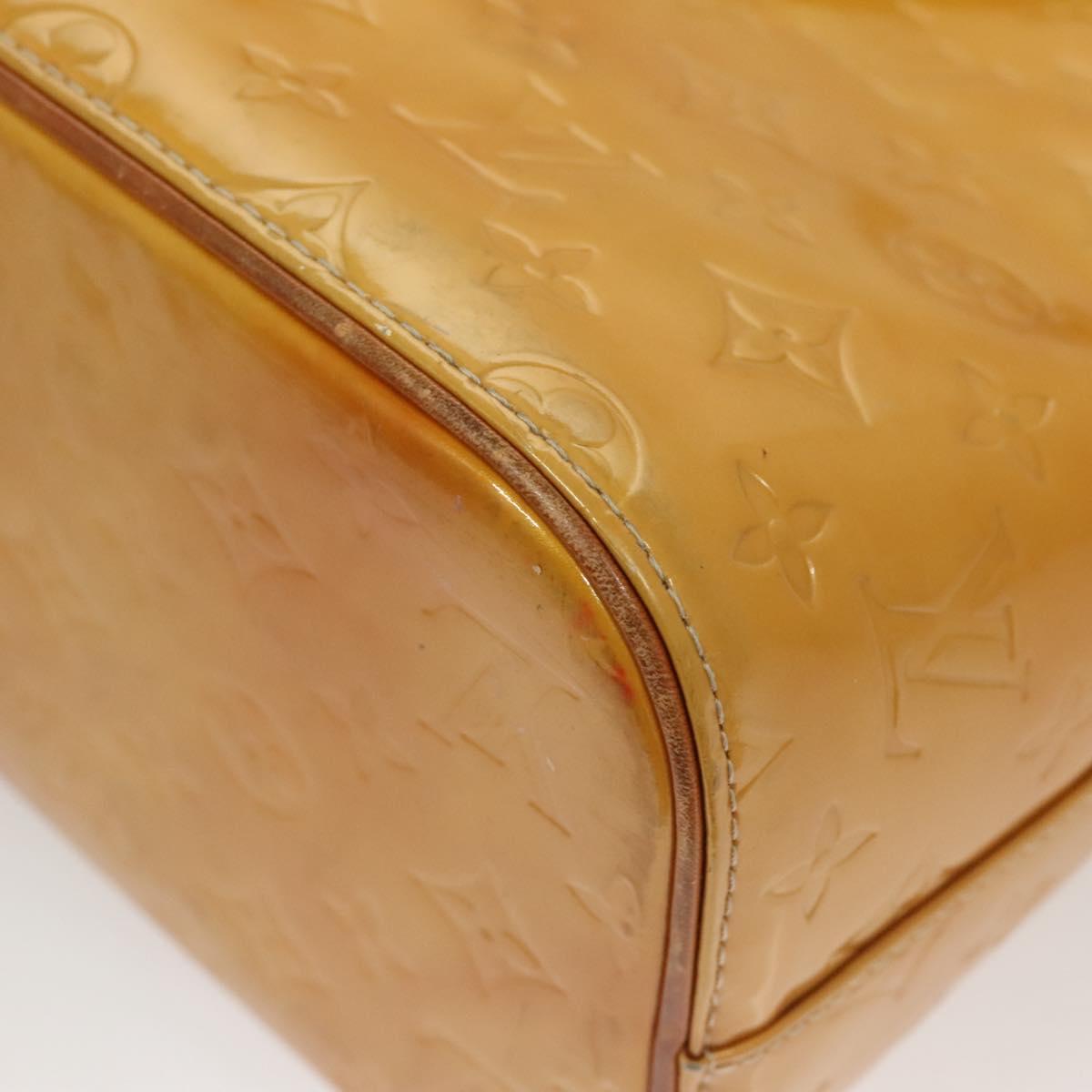 LOUIS VUITTON Monogram Vernis Houston Hand Bag Beige M91004 LV Auth 120738