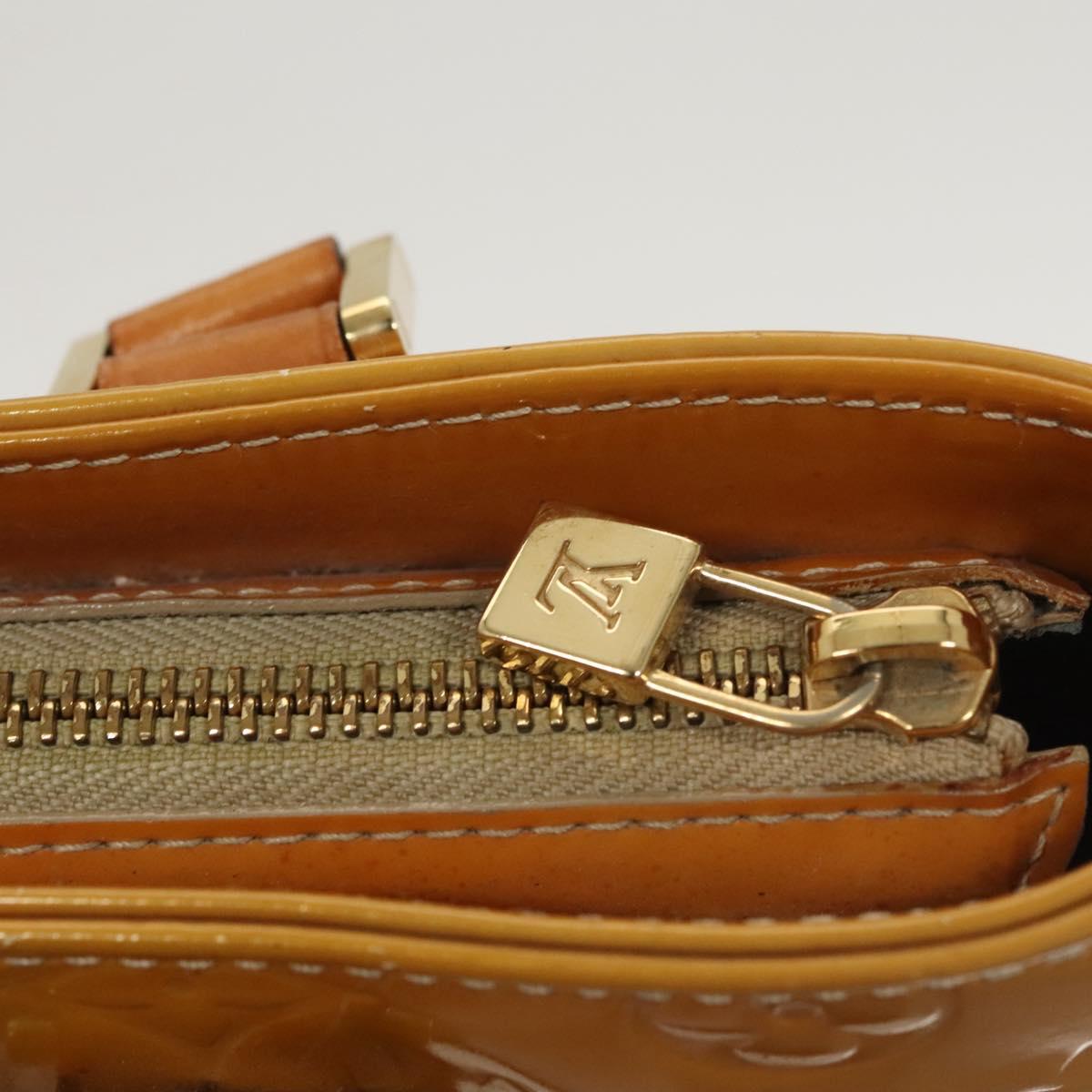 LOUIS VUITTON Monogram Vernis Houston Hand Bag Beige M91004 LV Auth 120738