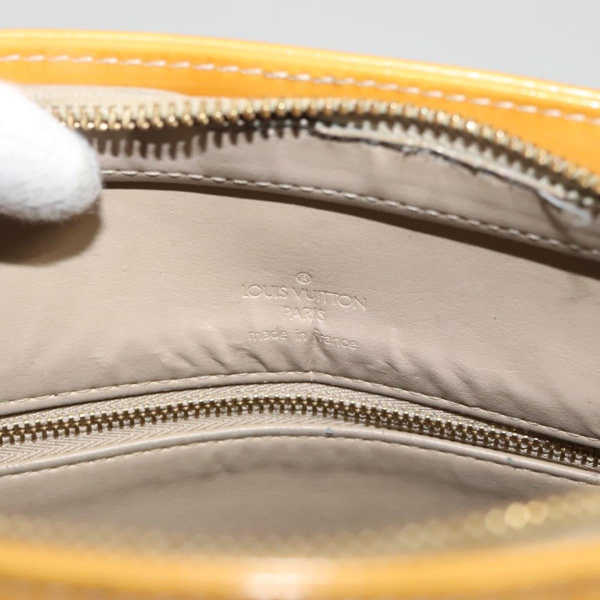 LOUIS VUITTON Monogram Vernis Houston Hand Bag Beige M91004 LV Auth 120738