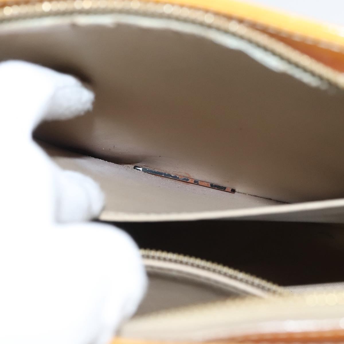 LOUIS VUITTON Monogram Vernis Houston Hand Bag Beige M91004 LV Auth 120738