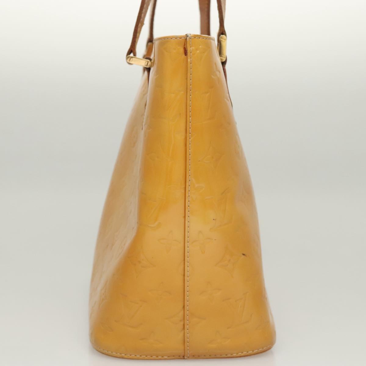 LOUIS VUITTON Monogram Vernis Houston Hand Bag Beige M91004 LV Auth 120738