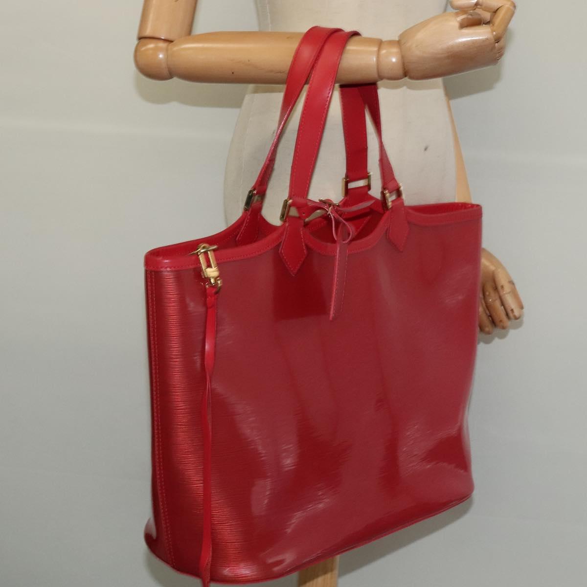 LOUIS VUITTON Epi Plage Lagoon Bay Tote Bag Red M92150 LV Auth 120743